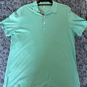 Burberry Men's Teal Polo Shirt - Classic Short Sleeve
